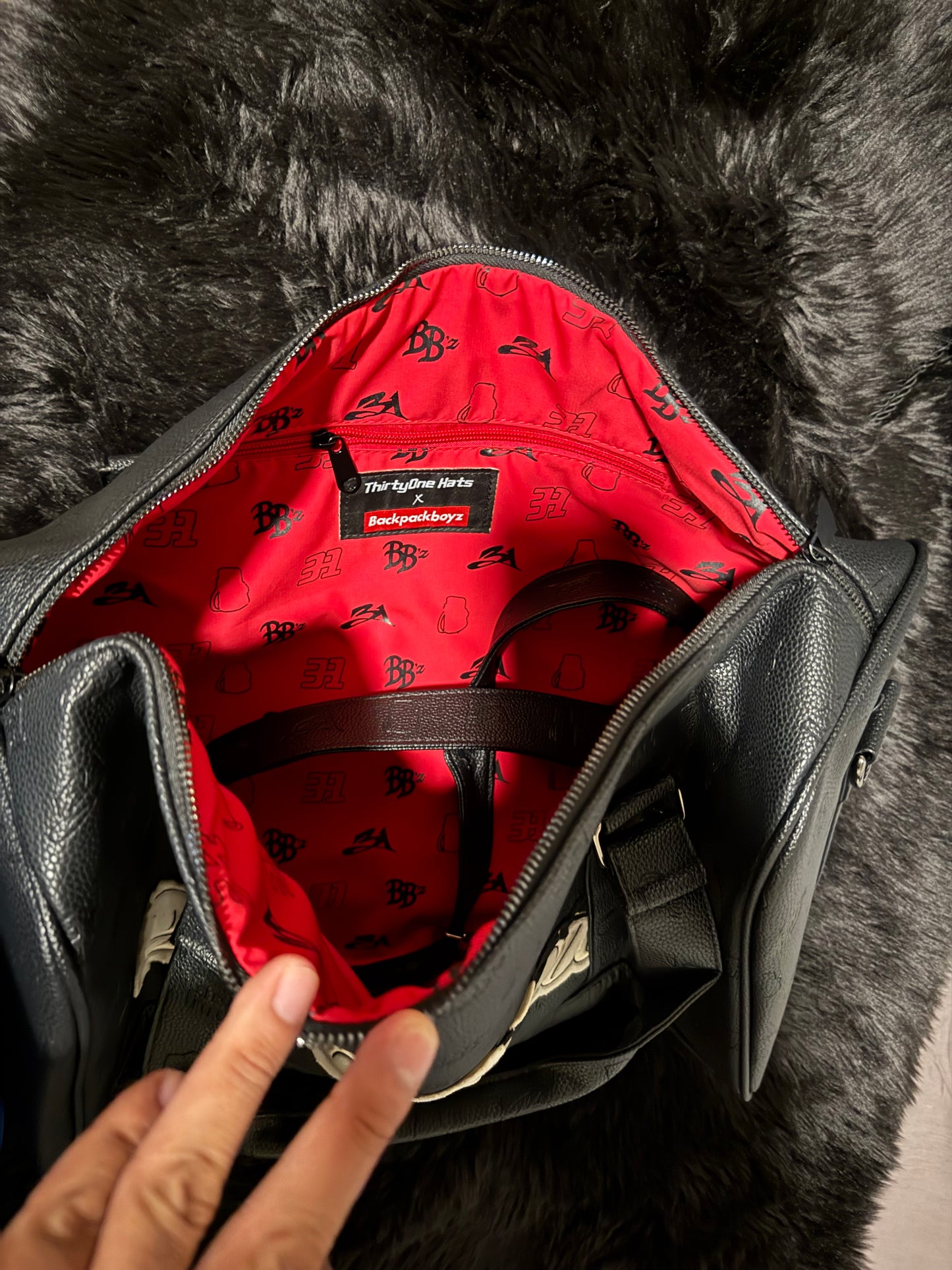 31 hats - hat- Duffle bag and wallet.
